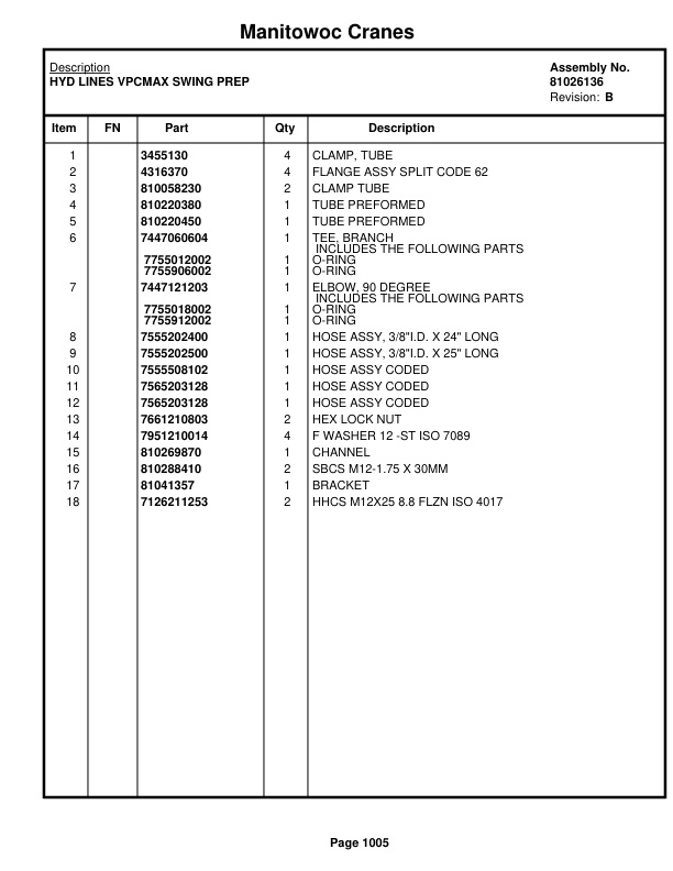 Manitowoc MLC650 Crane Parts Manual 6501038 2021 3 Manitowoc MLC650 Crane Parts Manual 6501038 2021-3