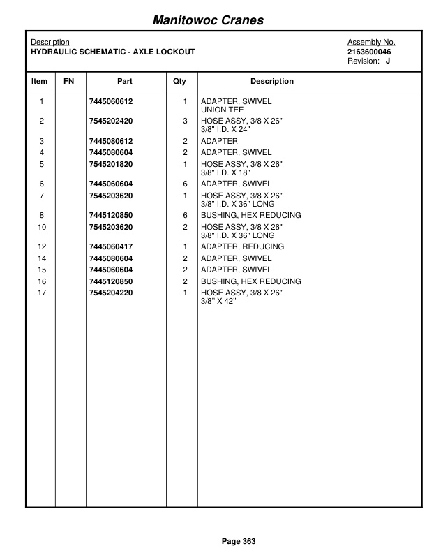 Grove RT630 Crane Parts Manual 41796 2010-3