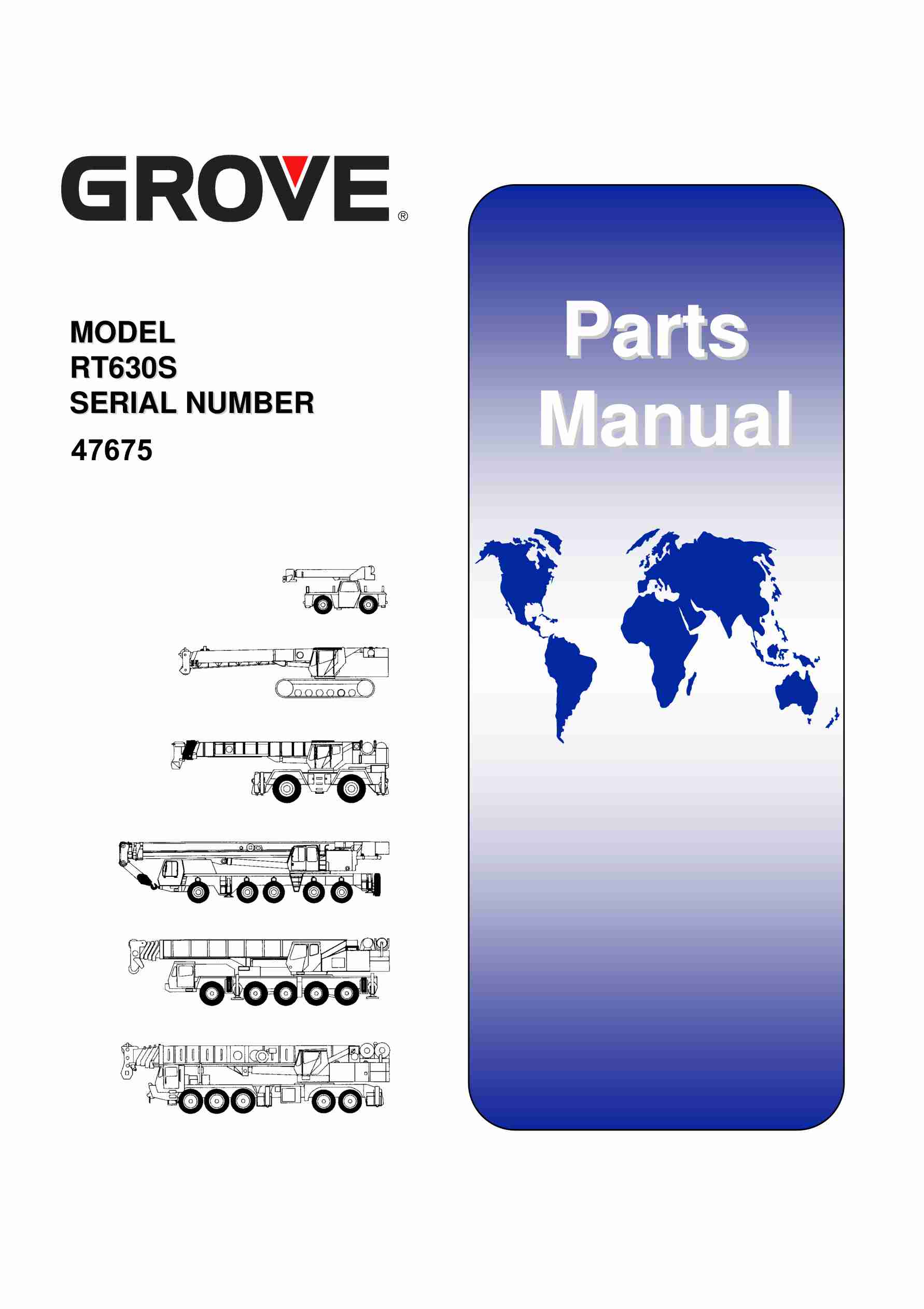 Grove RT630S Crane Parts Manual 47675