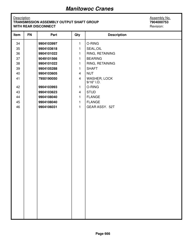 Grove RT635C Crane Parts Manual 220340 2014 3 Grove RT635C Crane Parts Manual 220340 2014-3