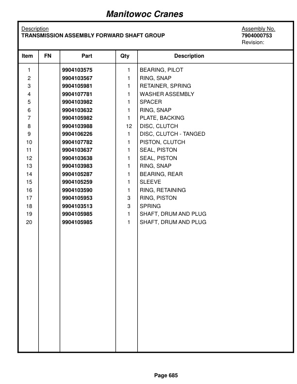 Grove RT635C Crane Parts Manual 220794 2014 3 Grove RT635C Crane Parts Manual 220794 2014-3