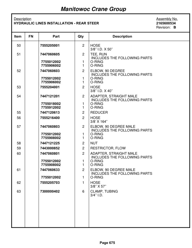 Grove RT640C Crane Parts Manual 220886 2004-3