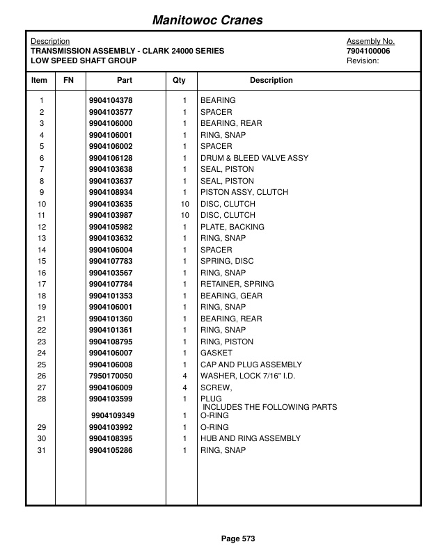 Grove RT640E Crane Parts Manual 221668 2014 3 Grove RT640E Crane Parts Manual 221668 2014-3