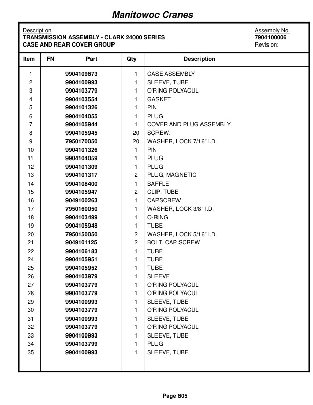 Grove RT650E Crane Parts Manual 222087 2014 3 Grove RT650E Crane Parts Manual 222087 2014-3