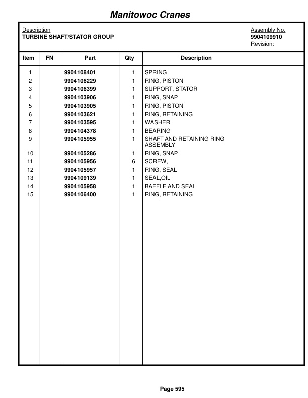 Grove RT650E Crane Parts Manual 222726 2015 3 Grove RT650E Crane Parts Manual 222726 2015-3