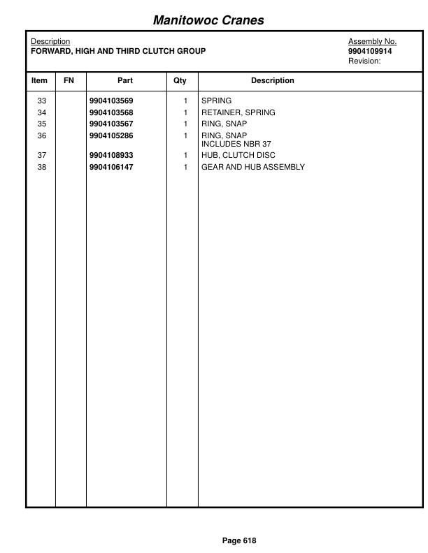 Grove RT650E Crane Parts Manual 223385 2015 3 Grove RT650E Crane Parts Manual 223385 2015-3