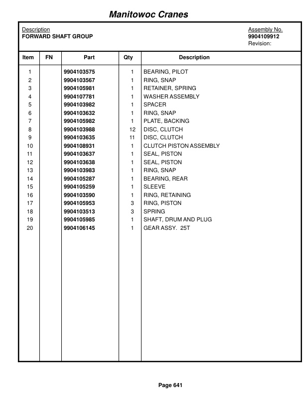 Grove RT650E Crane Parts Manual 223722 2015 3 Grove RT650E Crane Parts Manual 223722 2015-3