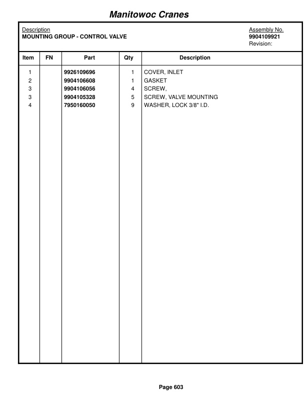Grove RT650E Crane Parts Manual 223874 2015 3 Grove RT650E Crane Parts Manual 223874 2015-3