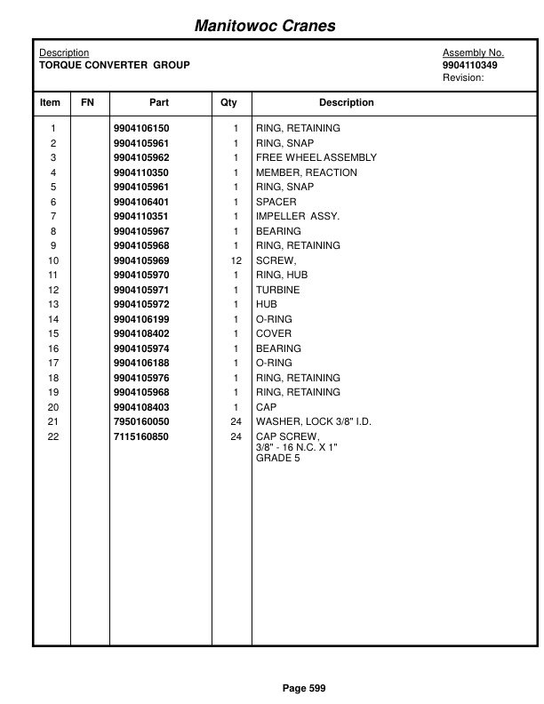 Grove RT650E Crane Parts Manual 223907 2015 3 Grove RT650E Crane Parts Manual 223907 2015-3