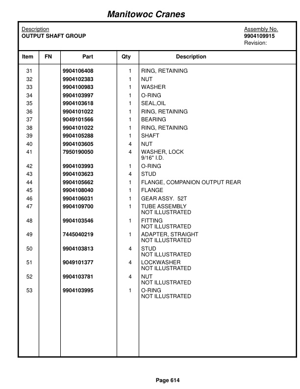 Grove RT650E Crane Parts Manual 224291 2015 3 Grove RT650E Crane Parts Manual 224291 2015-3