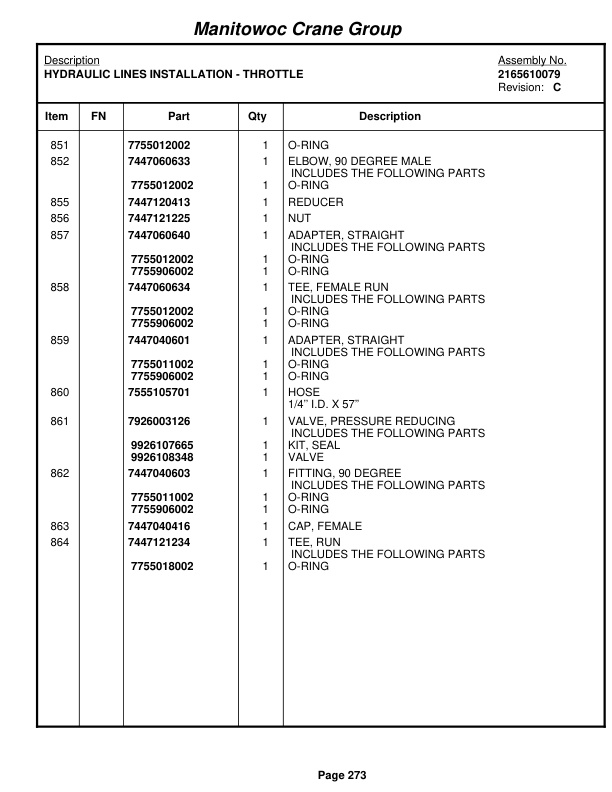 Grove RT650E Crane Parts Manual 224546 2005 2 Grove RT650E Crane Parts Manual 224546 2005-2