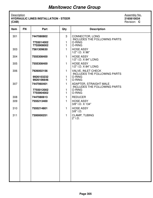 Grove RT650E Crane Parts Manual 224708 2008 2 Grove RT650E Crane Parts Manual 224708 2008-2