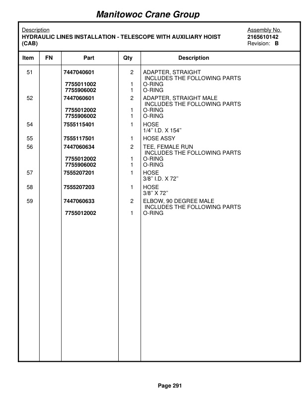 Grove RT650E Crane Parts Manual 224851 2005 2 Grove RT650E Crane Parts Manual 224851 2005-2