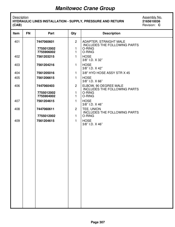 Grove RT650E Crane Parts Manual 225434 2006 2 Grove RT650E Crane Parts Manual 225434 2006-2
