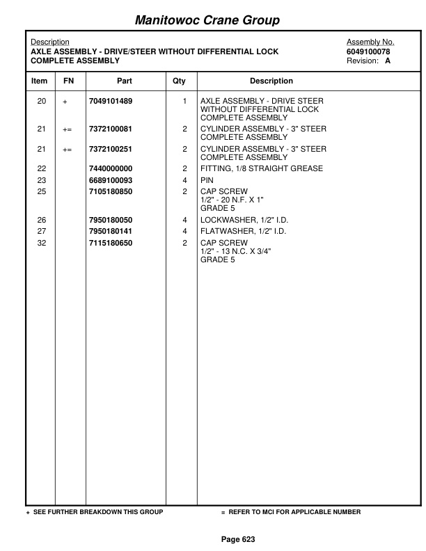 Grove RT650E Crane Parts Manual 225549 2007 3 Grove RT650E Crane Parts Manual 225549 2007-3