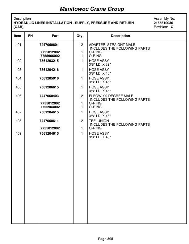 Grove RT650E Crane Parts Manual 225686 2008 2 Grove RT650E Crane Parts Manual 225686 2008-2