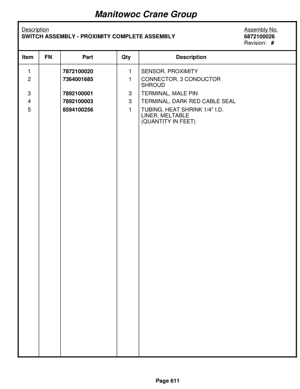 Grove RT650E Crane Parts Manual 226254 2007 3 Grove RT650E Crane Parts Manual 226254 2007-3