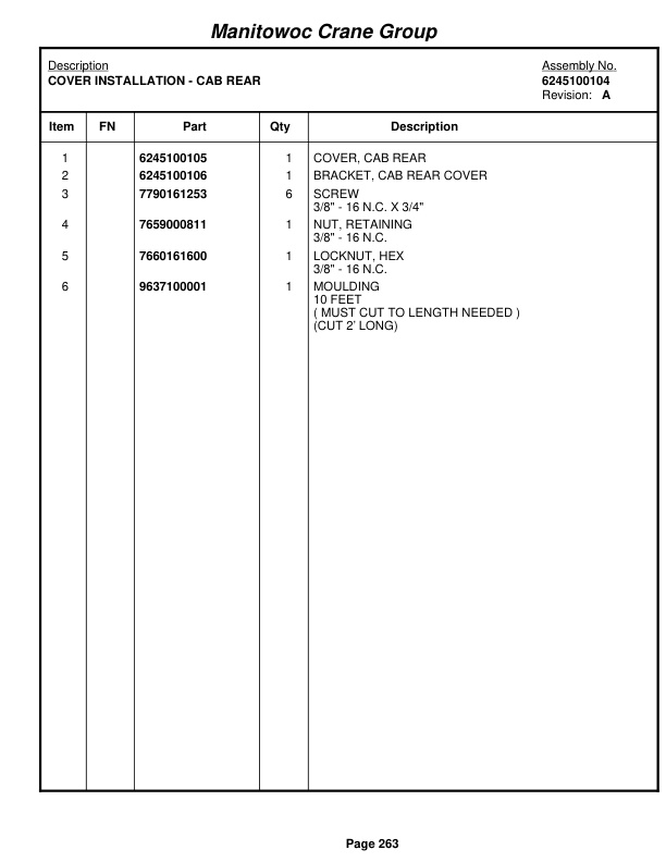 Grove RT650E Crane Parts Manual 226369 2007 2 Grove RT650E Crane Parts Manual 226369 2007-2