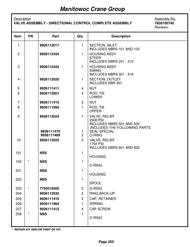Grove RT650E Crane Parts Manual 226532 2007 2 Grove RT650E Crane Parts Manual 226532 2007-2