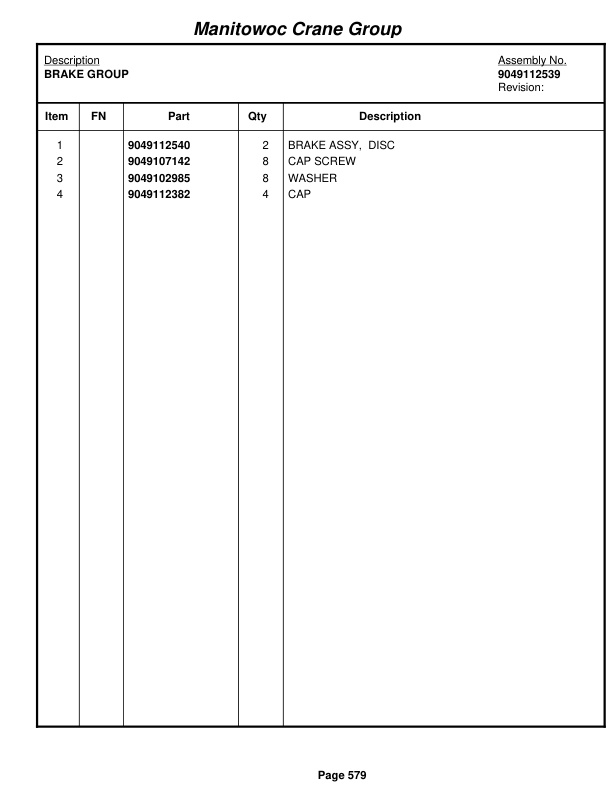Grove RT650E Crane Parts Manual 226730 2007 3 Grove RT650E Crane Parts Manual 226730 2007-3