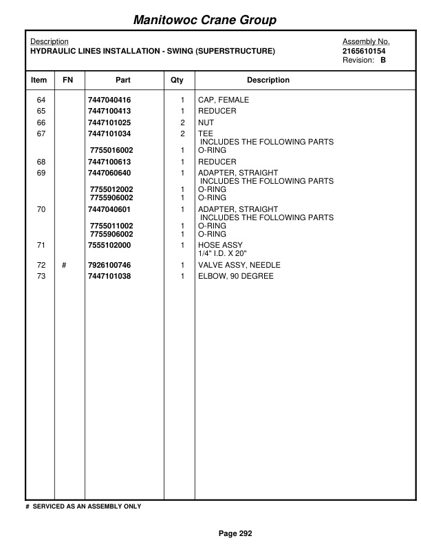 Grove RT650E Crane Parts Manual 227167 2008 2 Grove RT650E Crane Parts Manual 227167 2008-2