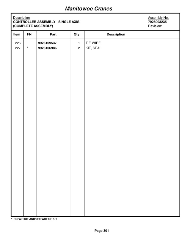 Grove RT650E Crane Parts Manual 227169 2016 2 Grove RT650E Crane Parts Manual 227169 2016-2