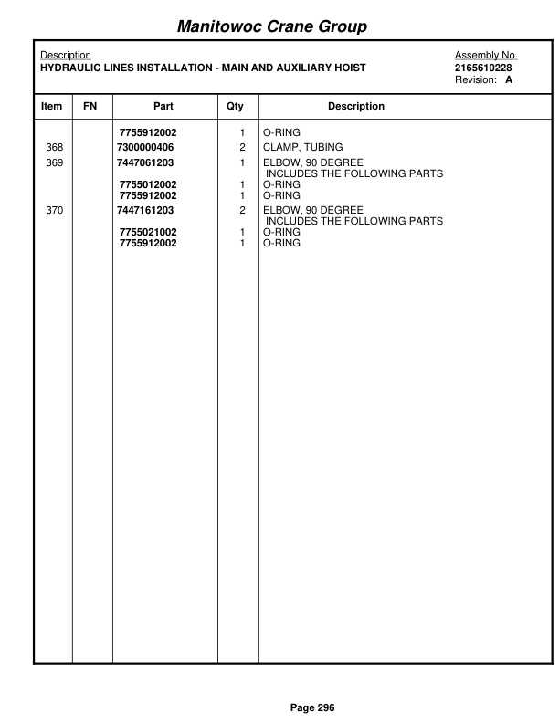 Grove RT650E Crane Parts Manual 227476 2008 2 Grove RT650E Crane Parts Manual 227476 2008-2
