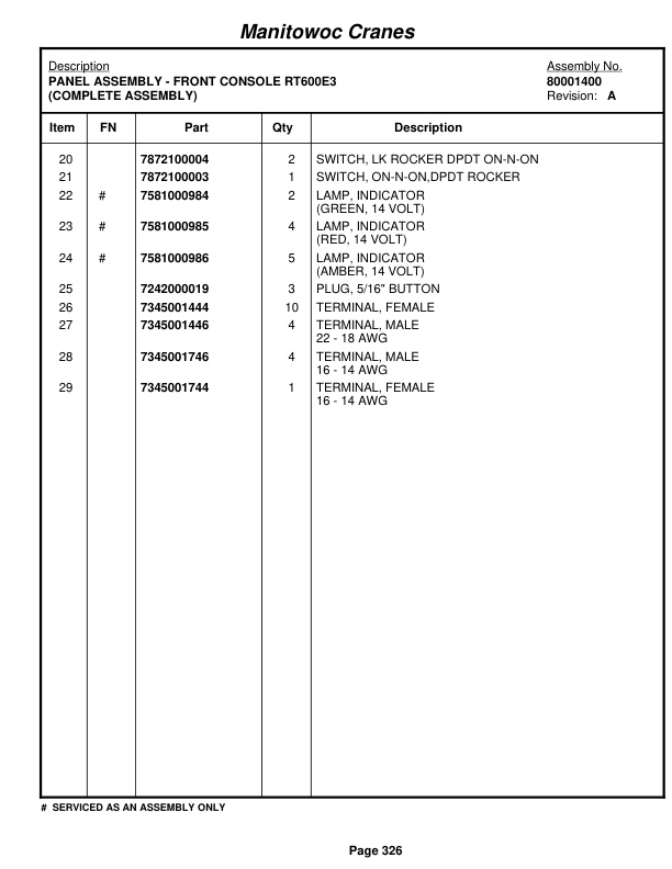 Grove RT650E Crane Parts Manual 228215 2011 2 Grove RT650E Crane Parts Manual 228215 2011-2