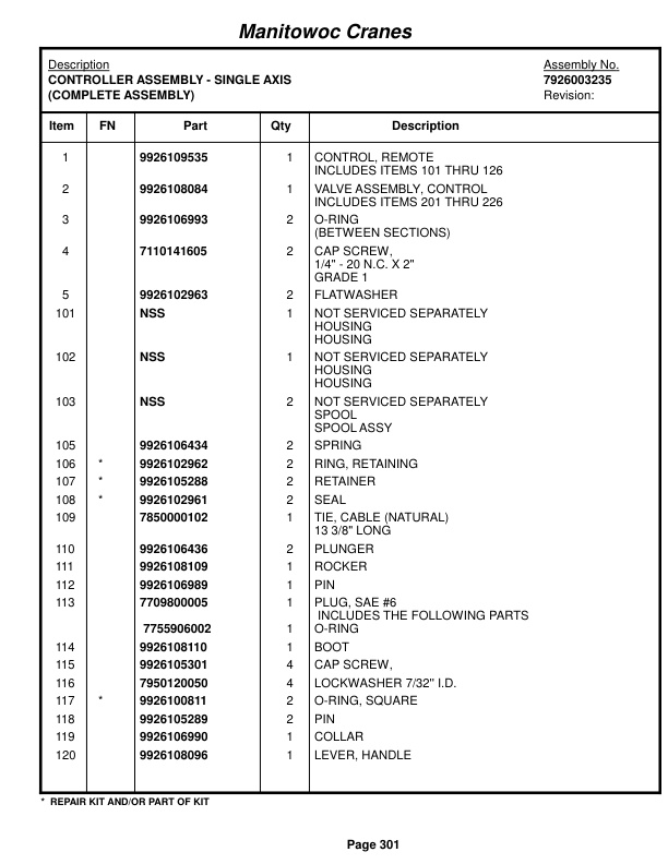 Grove RT650E Crane Parts Manual 228858 2016 2 Grove RT650E Crane Parts Manual 228858 2016-2