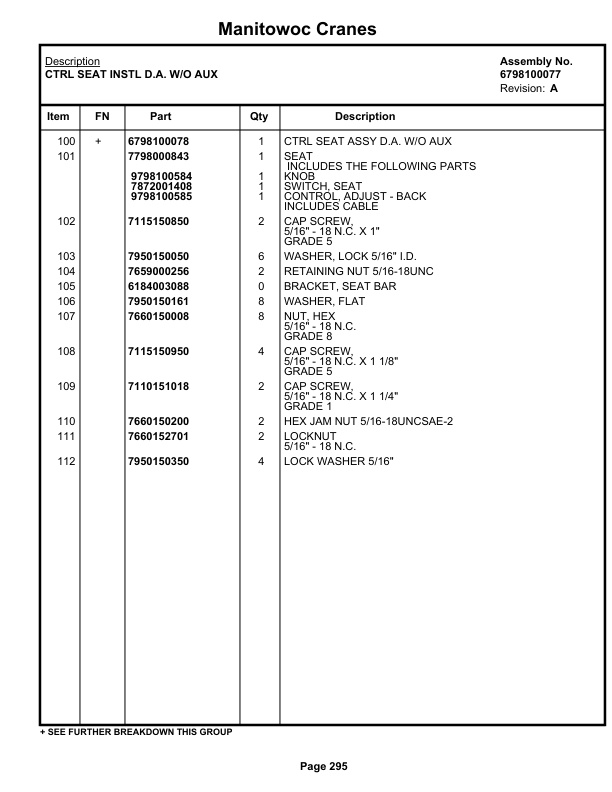 Grove RT650E Crane Parts Manual 229336 2021 2 Grove RT650E Crane Parts Manual 229336 2021-2