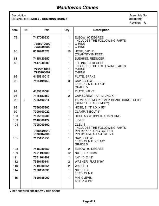 Grove RT650E Crane Parts Manual 229401 2017 3 Grove RT650E Crane Parts Manual 229401 2017-3