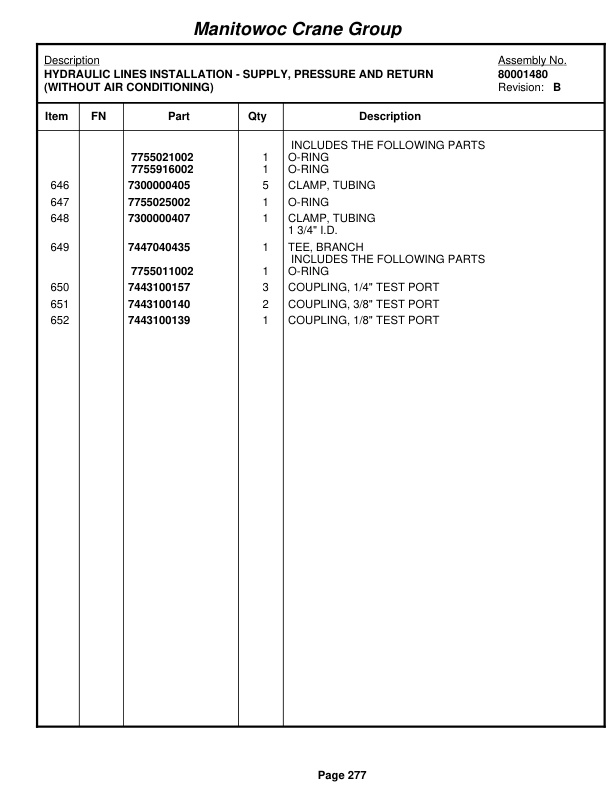 Grove RT650E Crane Parts Manual 229852 2009 2 Grove RT650E Crane Parts Manual 229852 2009-2