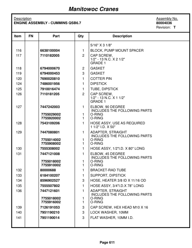 Grove RT650E Crane Parts Manual 229962 2017 3 Grove RT650E Crane Parts Manual 229962 2017-3