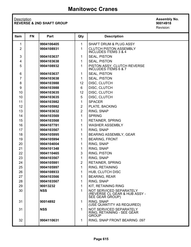 Grove RT650E Crane Parts Manual 230349 2019 3 Grove RT650E Crane Parts Manual 230349 2019-3