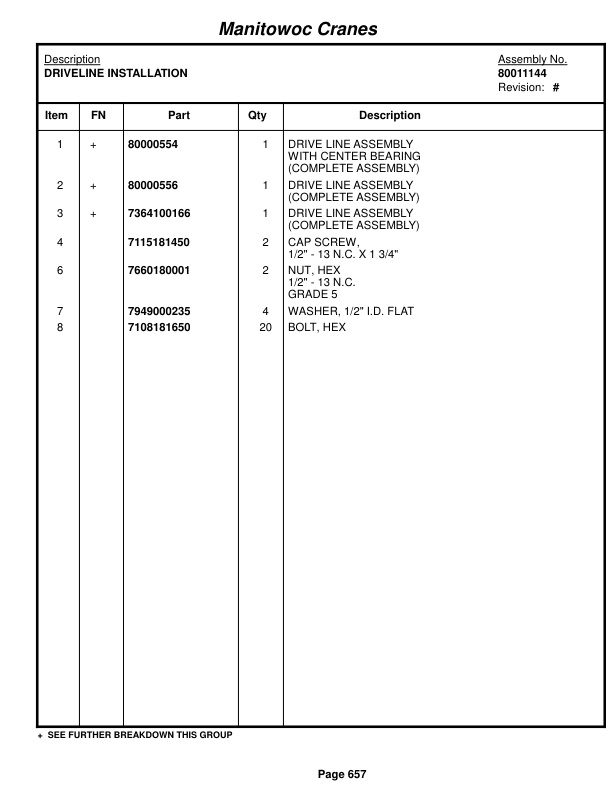Grove RT650E Crane Parts Manual 233373 2015 3 Grove RT650E Crane Parts Manual 233373 2015-3