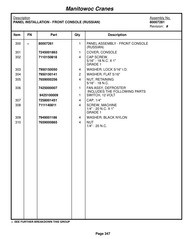 Grove RT650E Crane Parts Manual 233761 2014 2 Grove RT650E Crane Parts Manual 233761 2014-2