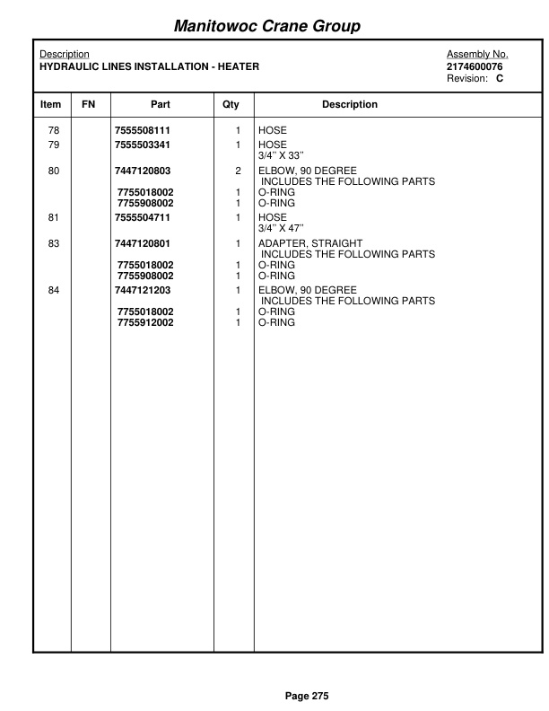 Grove RT740B Crane Parts Manual 75470 2005 2 Grove RT740B Crane Parts Manual 75470 2005-2