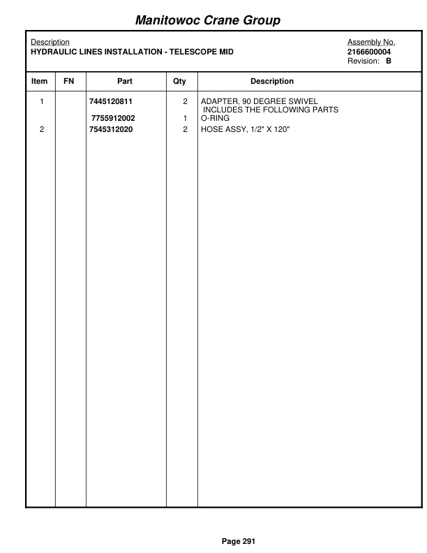 Grove RT745 Crane Parts Manual 71998 2007 2 Grove RT745 Crane Parts Manual 71998 2007-2