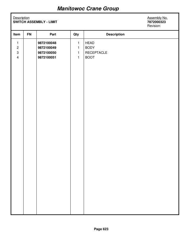 Grove RT745 Crane Parts Manual 72319 2005 3 Grove RT745 Crane Parts Manual 72319 2005-3