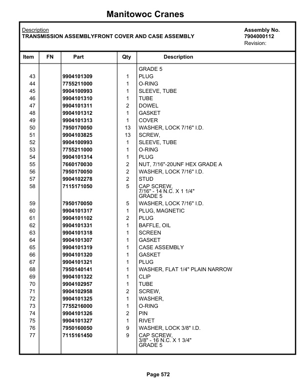 Grove RT745 Crane Parts Manual 76893 2020 3 Grove RT745 Crane Parts Manual 76893 2020-3