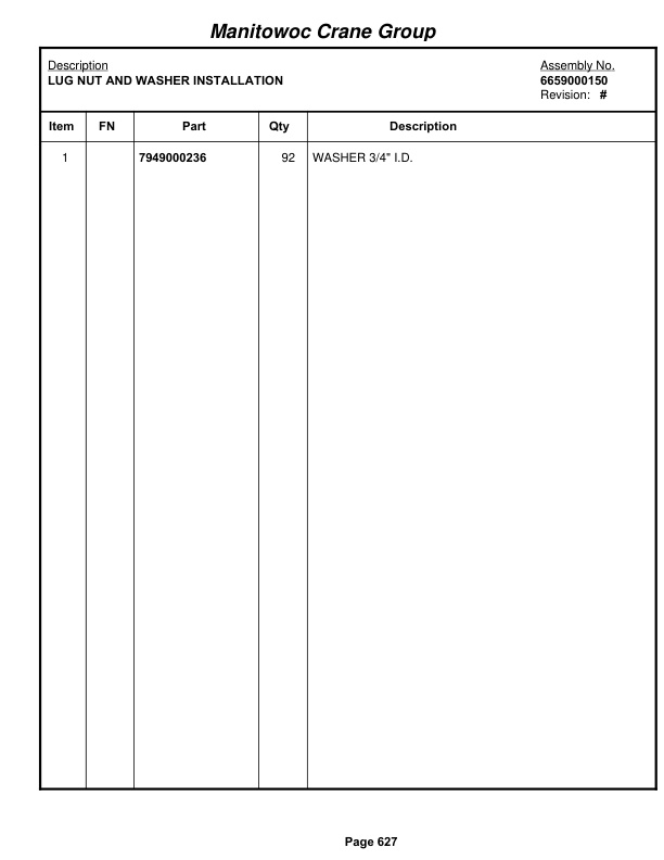 Grove RT745 Crane Parts Manual 78267 2005 3 Grove RT745 Crane Parts Manual 78267 2005-3