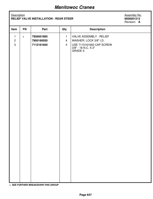 Grove RT745 Crane Parts Manual 84161 2011 3 Grove RT745 Crane Parts Manual 84161 2011-3