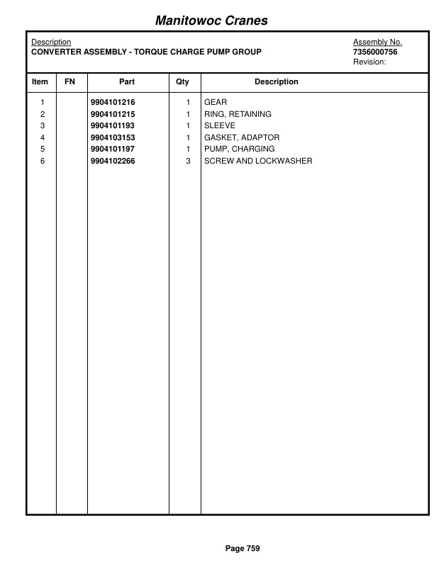 Grove RT750 Crane Parts Manual 221129 2014 3 Grove RT750 Crane Parts Manual 221129 2014-3