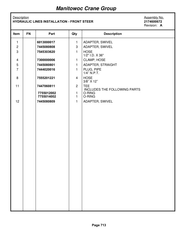 Grove RT750 Crane Parts Manual 87256 2004 3 Grove RT750 Crane Parts Manual 87256 2004-3