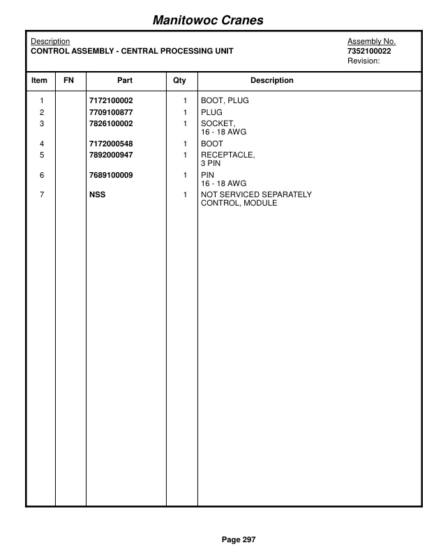 Grove RT750E Crane Parts Manual 221695 2014-2