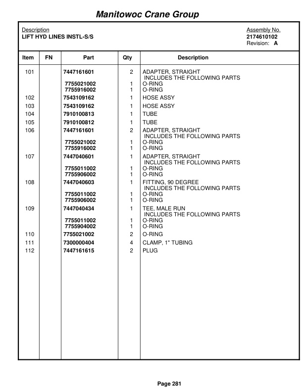 Grove RT750E Crane Parts Manual 227181 2007 2 Grove RT750E Crane Parts Manual 227181 2007-2