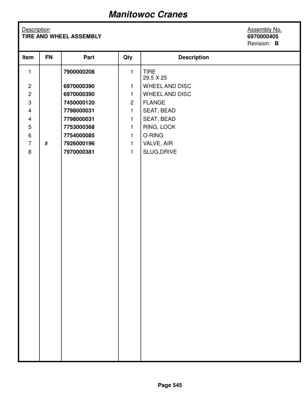 Grove RT75S Crane Parts Manual 40307 2016-3
