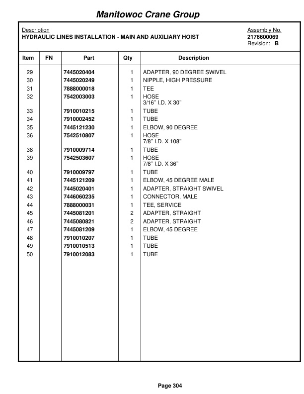 Grove RT760 Crane Parts Manual 77139 2005-2