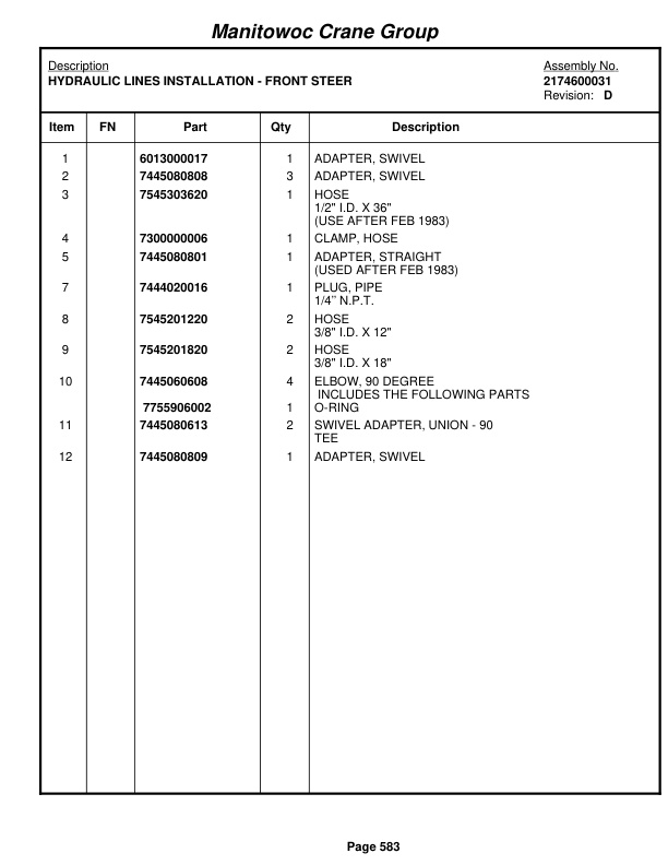 Grove RT760 Crane Parts Manual 77259 2005 3 Grove RT760 Crane Parts Manual 77259 2005-3