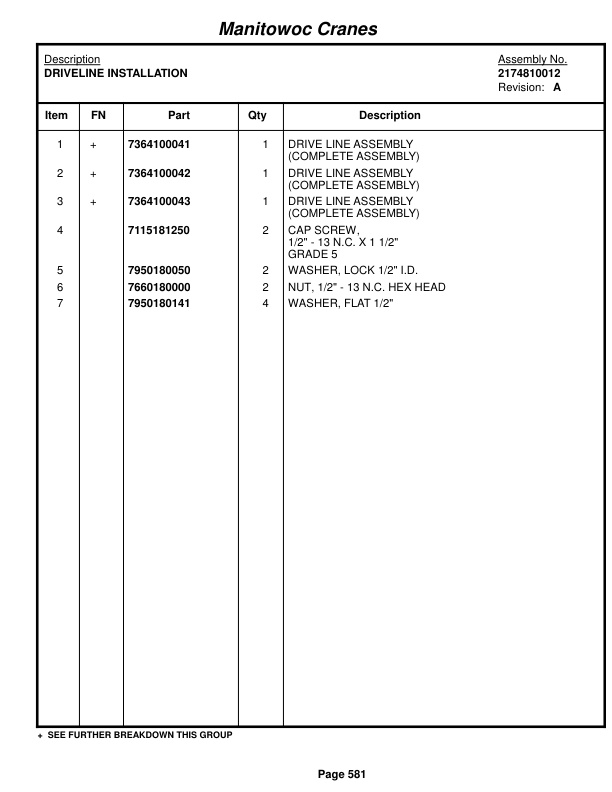 Grove RT760E Crane Parts Manual 221650 2014 3 Grove RT760E Crane Parts Manual 221650 2014-3